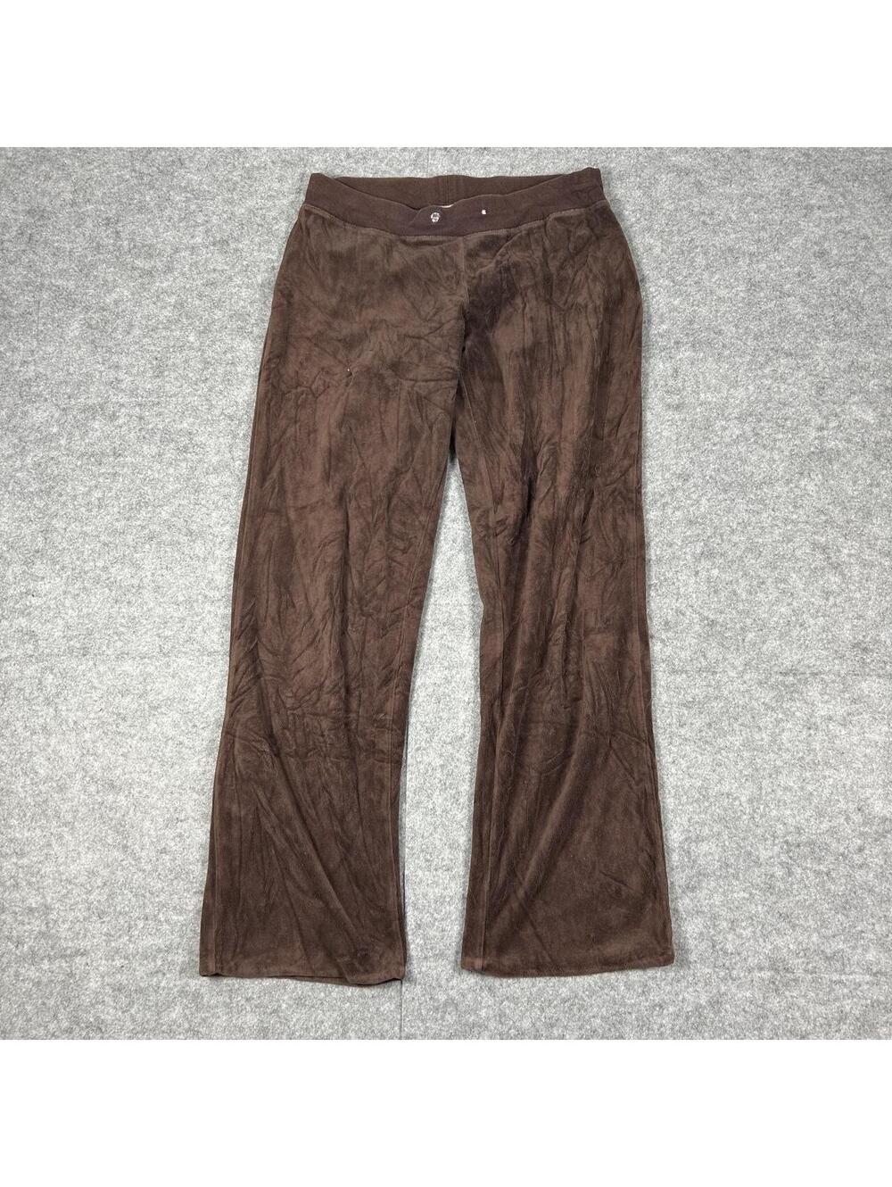 Vintage Juicy Couture Style Brown Satin Brown Baggy Y2K Pants Size Medium